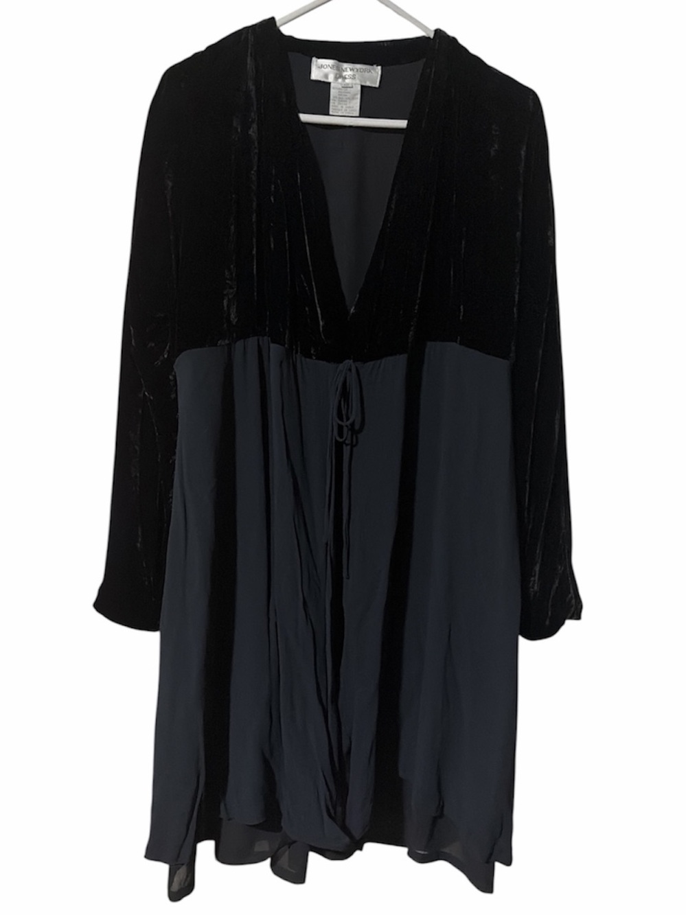 Vintage Jones New York Velvet Chiffon Empire Waist Babydoll Dress